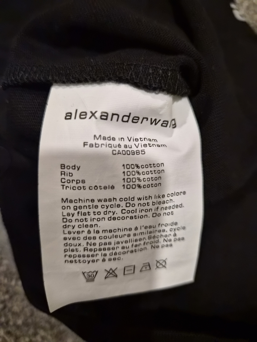 Alexander Wang Black Crop Logo Tee - Picture 5 of 5